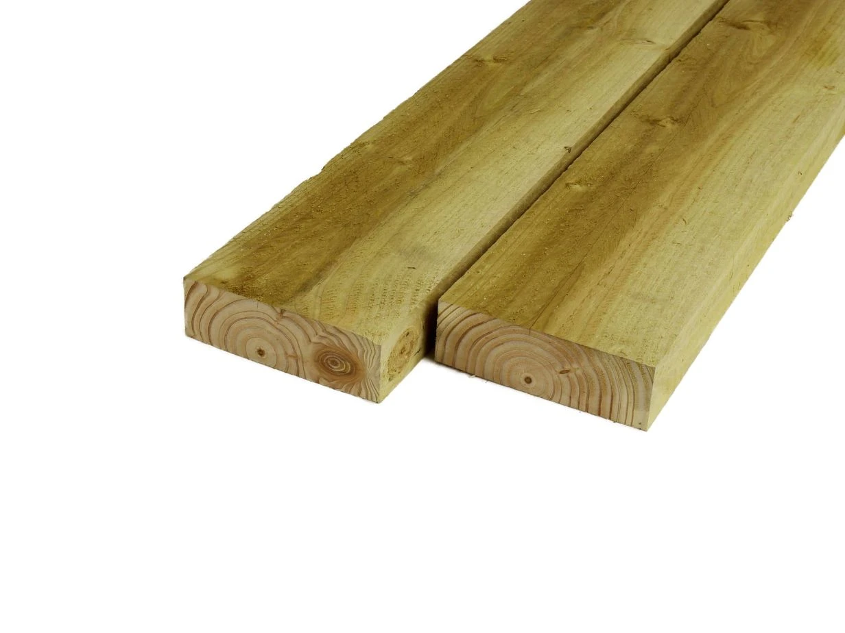 Douglas Balk 5 x 15 cm (50 x 150 mm) Fijnbezaagd Geïmpregneerd - Lengte 500 cm - Afbeelding 1